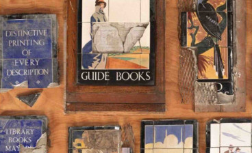 Various complete, partially complete and fragmentary tiled display signs from the WH Smith Archive, including travel books, sports books, and guide books